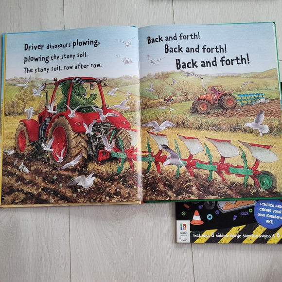 Dinosaur and Tractor  Kids Children Activity Reading Books - Puzzle Scratch - Picture 4 of 6